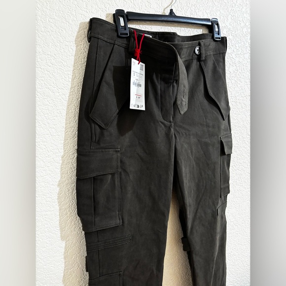 Zara SRPLS Olive Cargo Pants NWT - Picture 6 of 11